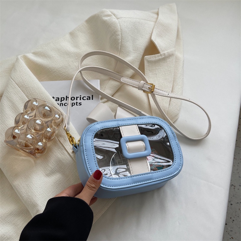 Túi Đeo Chéo Hình Vuông Nhỏ Màu Trong Suốt Dễ Phối Đồ Thời Trang Cho Nữ
