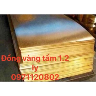 Đồng vàng tấm dày 1.2 mm (1.2ly ) rộng 25cm -30cm-35cm dài 60cm