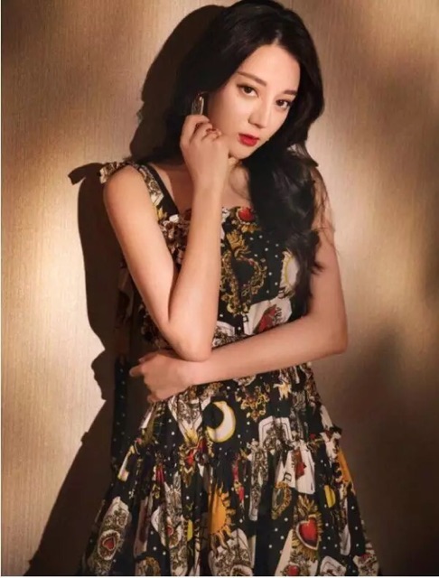 Đầm dây xoè bo eo họa tiết qccc