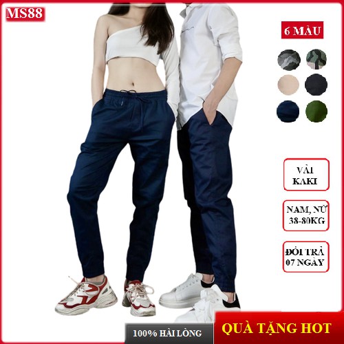 Quần JOGGER Kaki Rằn Ri Nam Nữ - Quần Jogger Kaki Nam Nữ Chất liệu vải mềm mịn, dày dặn - MS88