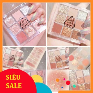 [SALE SẬP SÀN] Bảng Mắt 9 Ô Dikalu Tông Màu Nâu Cam Vàng Nhũ Siêu HOTTREND