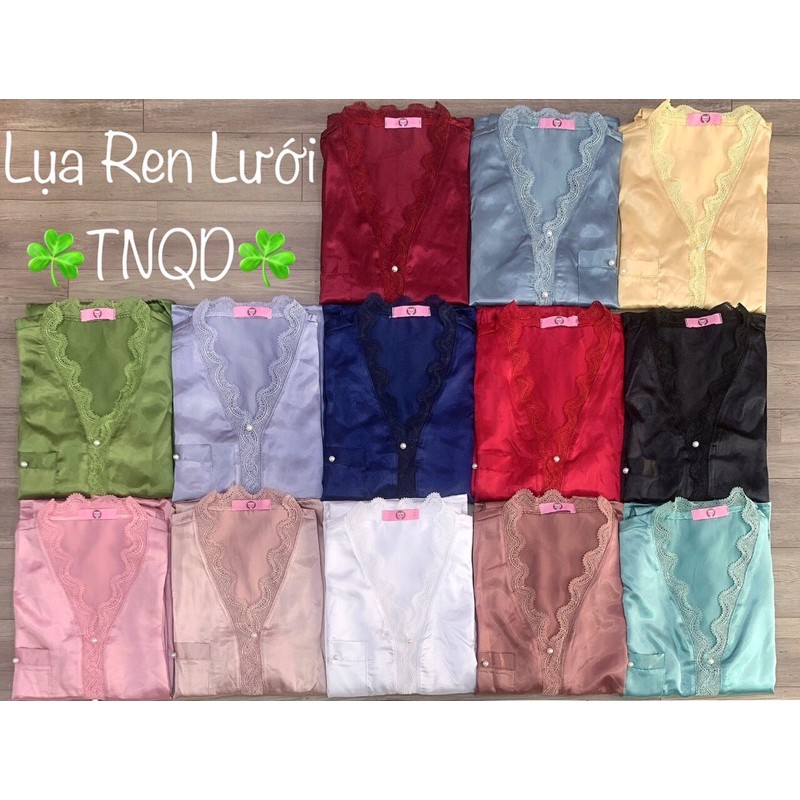 (FreeSize Lụa) Đồ Bộ Pijama Đồ Bộ Lụa Đồ Bộ Nữ Đồ Bộ mặc nhà tay ngắn quần dài ( Form 40kg đến 60kg )