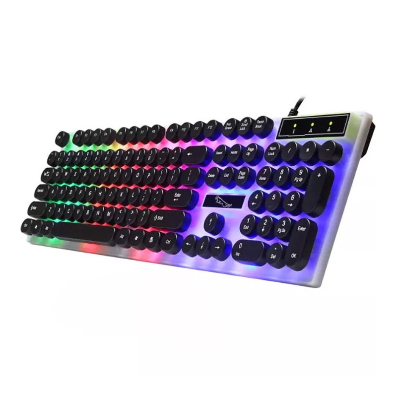 Bàn phím giả cơ gaming NTC G21 tuỳ chọn nút tròn hoặc vuông - led đa màu (2 màu) Nhất Tín Computer