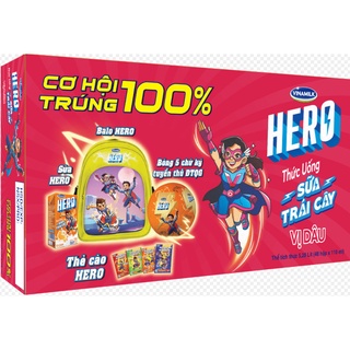THỨC UỐNG SỮA TRÁI CÂY HERO VỊ DÂU - THÙNG 48 HỘP X 110ML