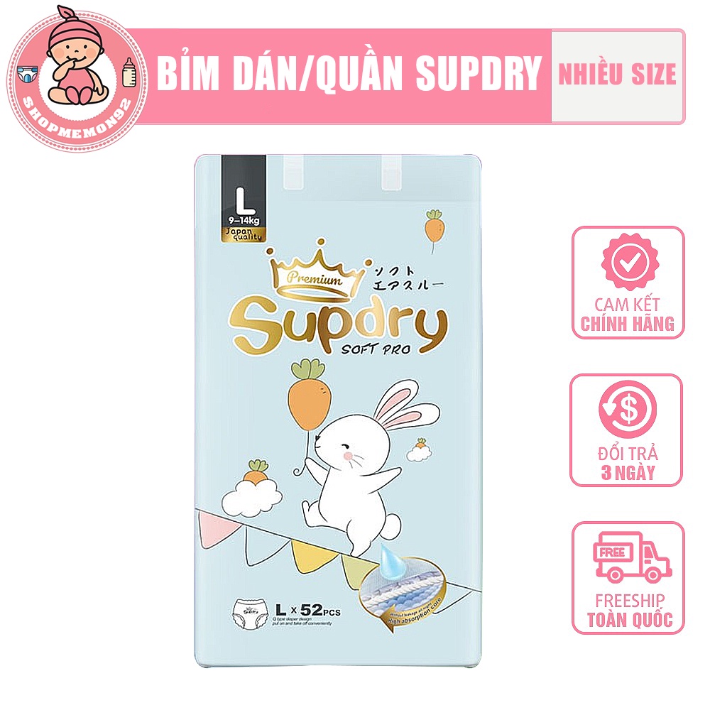 Tã Bỉm Quần Supdry Cao Cấp mẫu mới 2021 đủ size M58/L52/XL46/XXL42/XXXL40