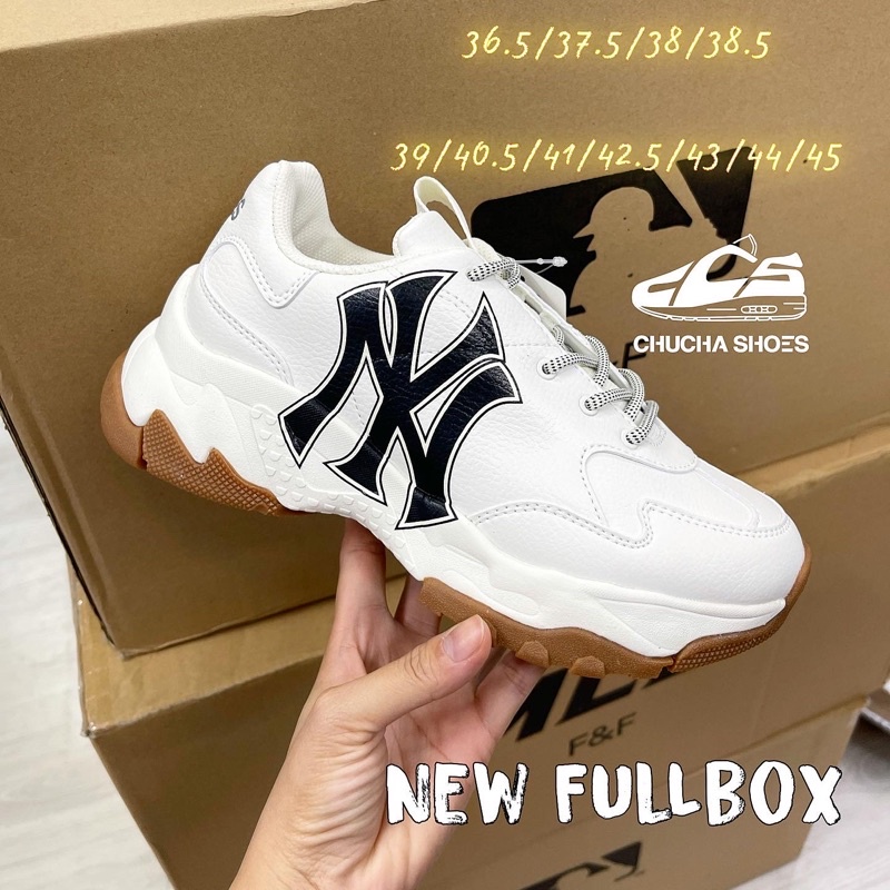*Chính Hãng* Giày Sneaker MLB BigBall Chunky LA Chữ Xanh, NY Chữ Đen Đế Gum