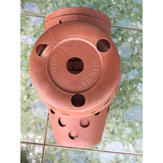 Combo 5 chậu giả đất 15cm và 5 móc treo chậu