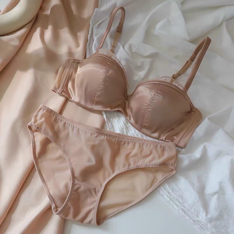 BỘ ĐỒ LÓT SATIN🍁 NÂNG NGỰC 🍁 SÉT ĐỒ LÓT CAO CẤP MÚT MỎNG CÓ GỌNG SEXY C1209
