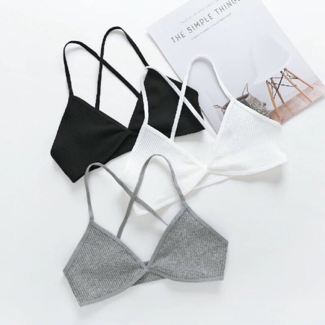 Áo Bralette Cotton Siêu Mỏng Không Móc Dây Chéo (Mã B246)