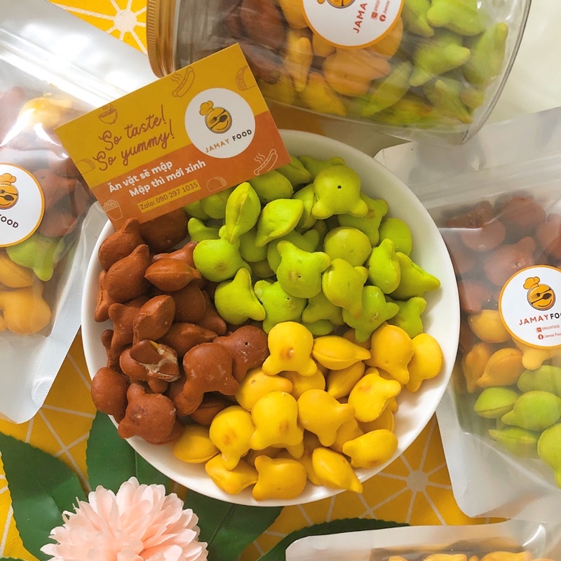 Bánh gấu Liên Hưng nhân kem thơm ngon béo ngậy giòn rụm hủ 600g | Ăn Vặt Jamay Food