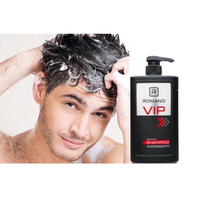 Dầu Gội Cao Cấp Romano Vip Hương Nước hoa Chai 650g Tặng Sữa Tắm Romano Vip 150g