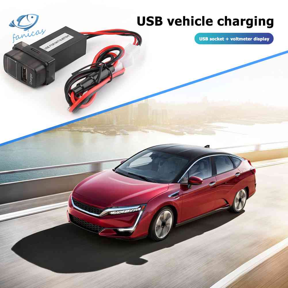 Củ Sạc Tích Hợp Đèn LED Xanh Dương FANIC 2.1A Cho Mitsubishi