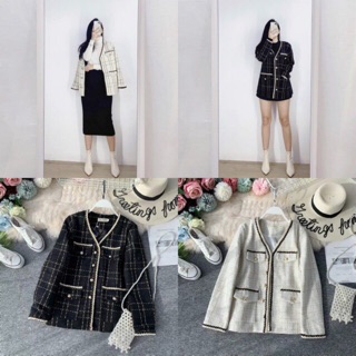 Order áo dạ tweed viền