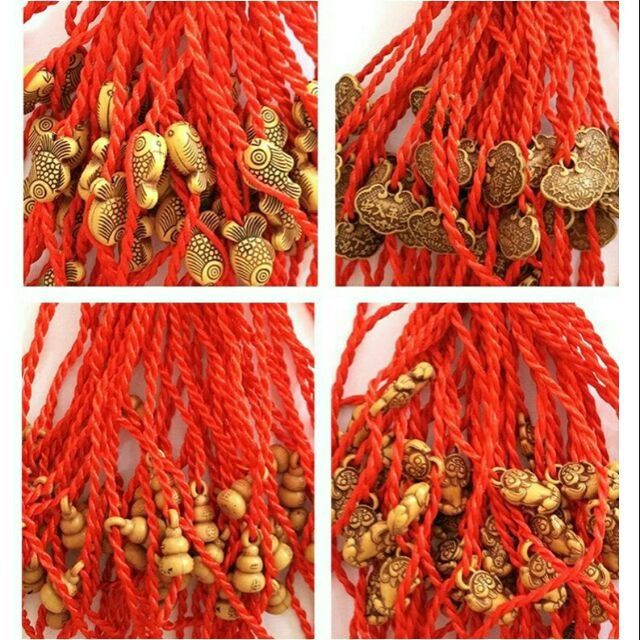 Vòng Tay Chỉ Đỏ May Mắn Mặt Nhiều Hình Ngẫu Nhiên 1dây | BigBuy360 - bigbuy360.vn