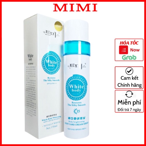 Kem Kích Trắng Da Chống Nắng Hàn Quốc WHITE BODY 150ml - Hàng Cao Cấp