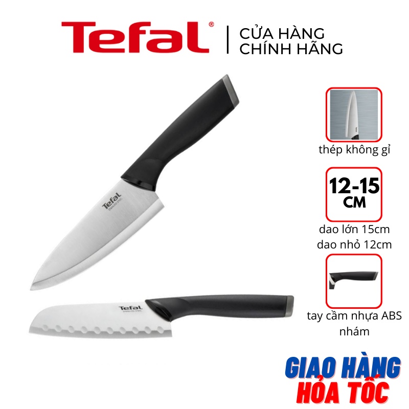 Bộ dao bếp Tefal Comfort K221S244 15cm và 12cm - Hàng chính hãng