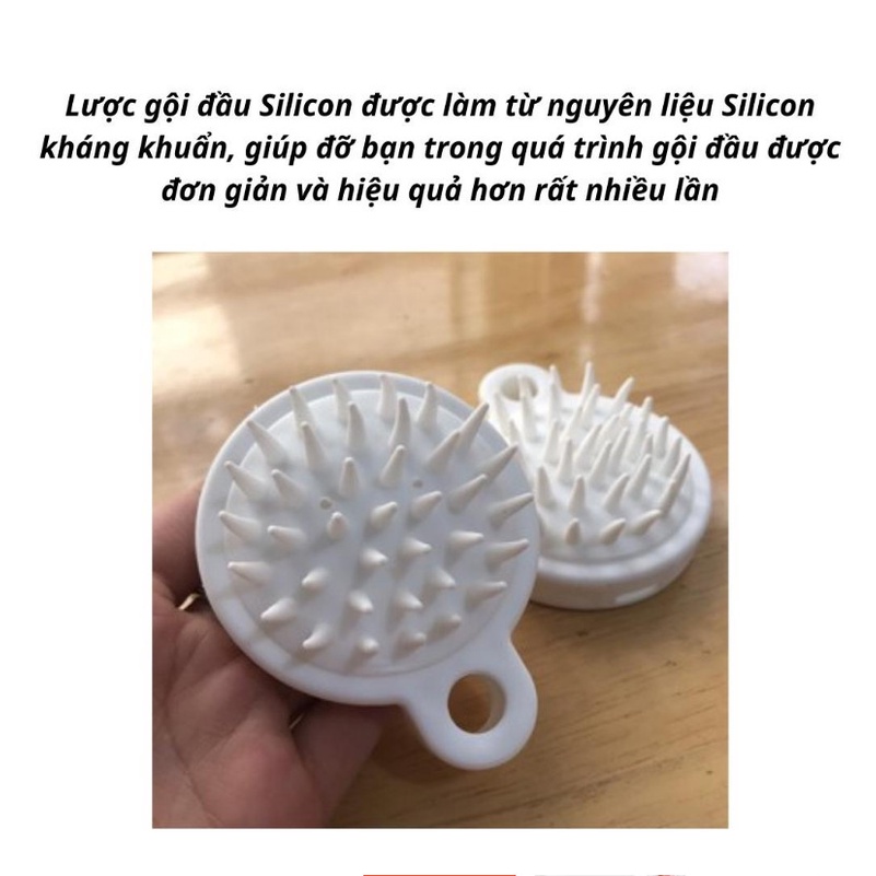 Lược gội đầu silicon muji mềm massage da đầu giảm rụng tóc kích thích mọc tóc matxa mát xa đầu Nhật Shopmegold1