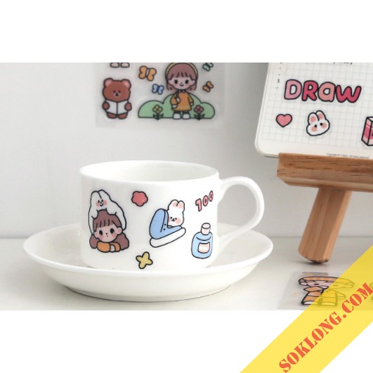 Set 20 tấm 100 miếng sticker nhãn dán dễ thương trang trí sổ tay, laptop, ốp điện thoại...