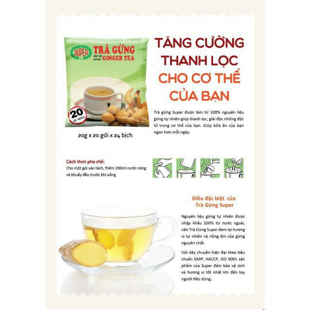 Bịch Trà Gừng Hoà Tan Ginger Tea 400gr