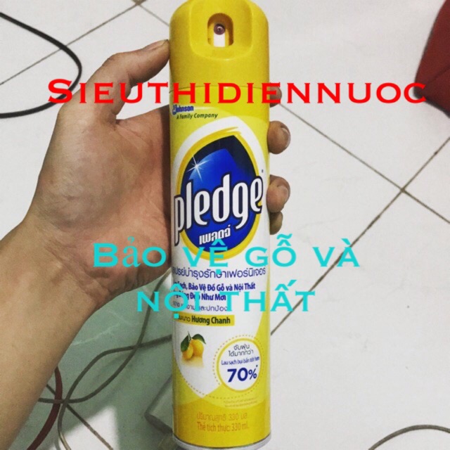 CHAI XỊT BẢO VỆ GỖ VÀ NỘI THẤT PLEDGE 330ml