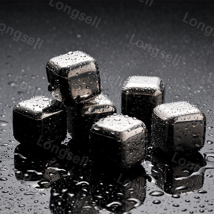 Food Grade Stainless Steel Ice Cube Kitchen Untensil Set Whiskey Beer Cola Ice Liqueur Frozen Drink Metal Ice Cubes