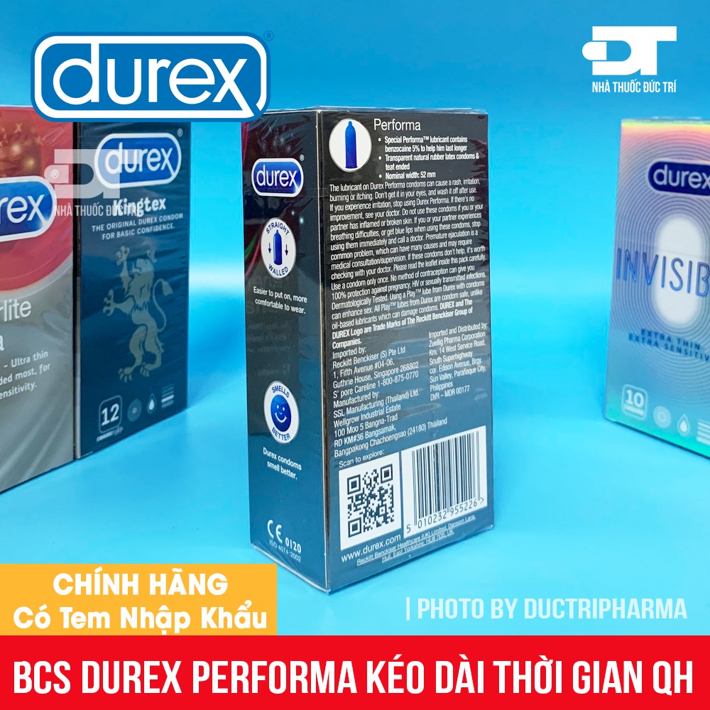 [CHÍNH HÃNG] Bao cao su DUREX PERFORMA (12 Bao). NHẬP KHẨU BỞI DKSH Việt Nam