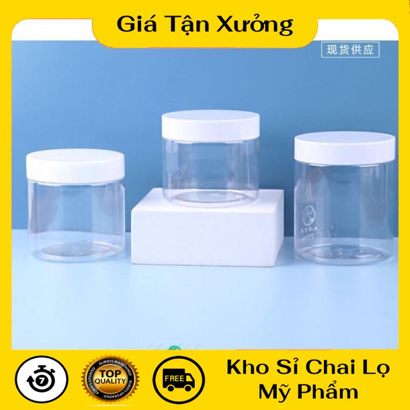 Hủ Đựng Kem ❤ TRÙM SỈ ❤ Hũ nhựa pet Trong Nắp Trắng 50g 100g 200g 250g 500g đựng mỹ phẩm, thực phẩm, đồ khô, ngũ cốc