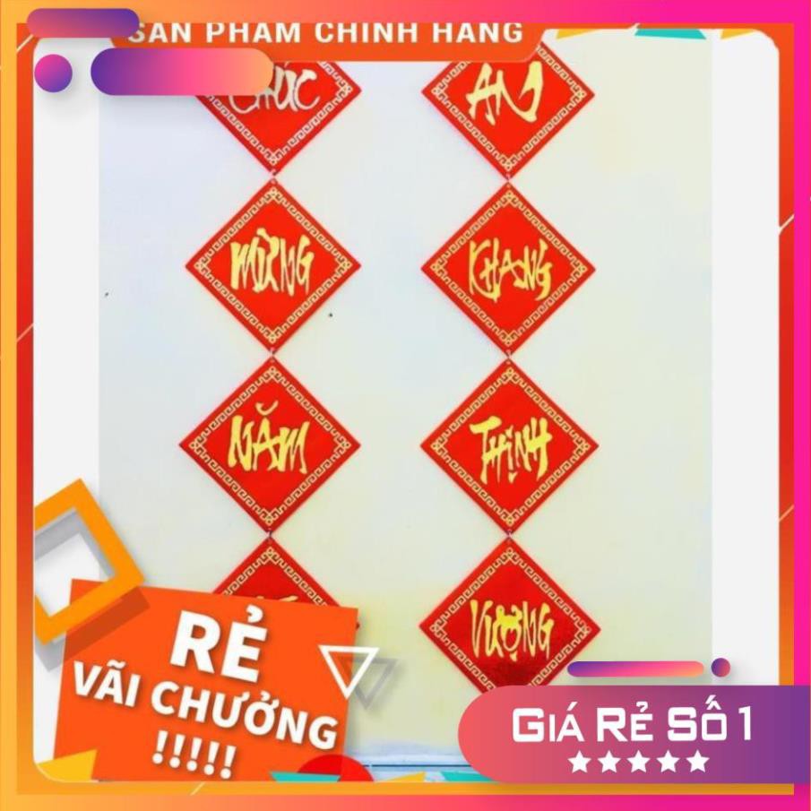1 đôi khánh vuông, liễng trang trí tết cổ truyền chữ Việt Nam bọc vải nhung đẹp