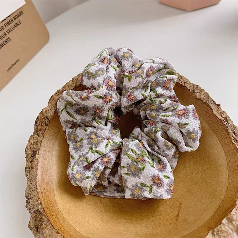 Bèo Cột Tóc Scrunchies Loại Trung In bông nhí Cổ Điển CT0003