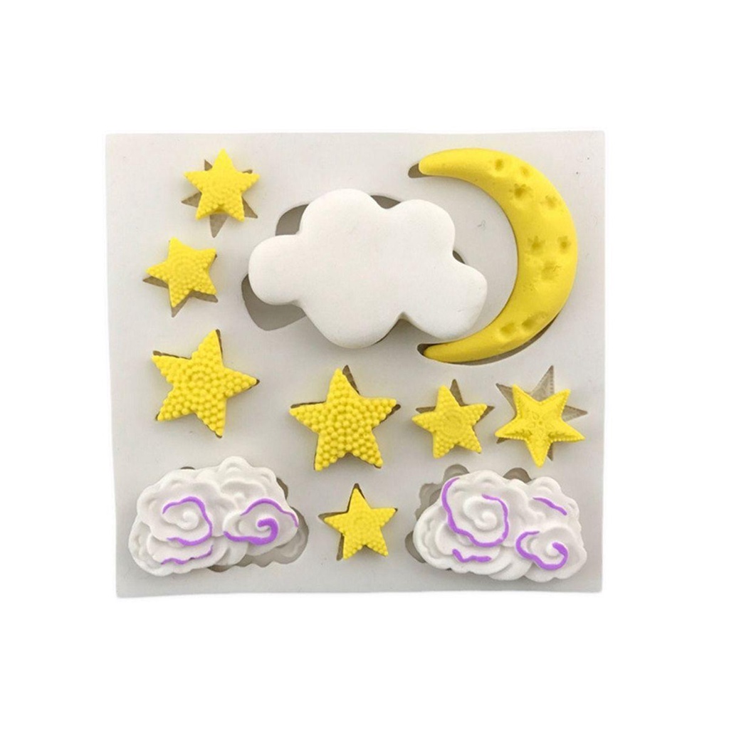 Khuôn Silicone Tạo Hình Làm Bánh Kẹo Hình Trăng Sao 3D