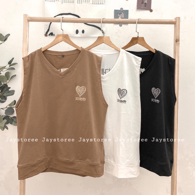 Áo Gile HEART màu TRẮNG/ĐEN/NÂU ❣️/Nam nữ unisex/FREESHIP 99K ❤️