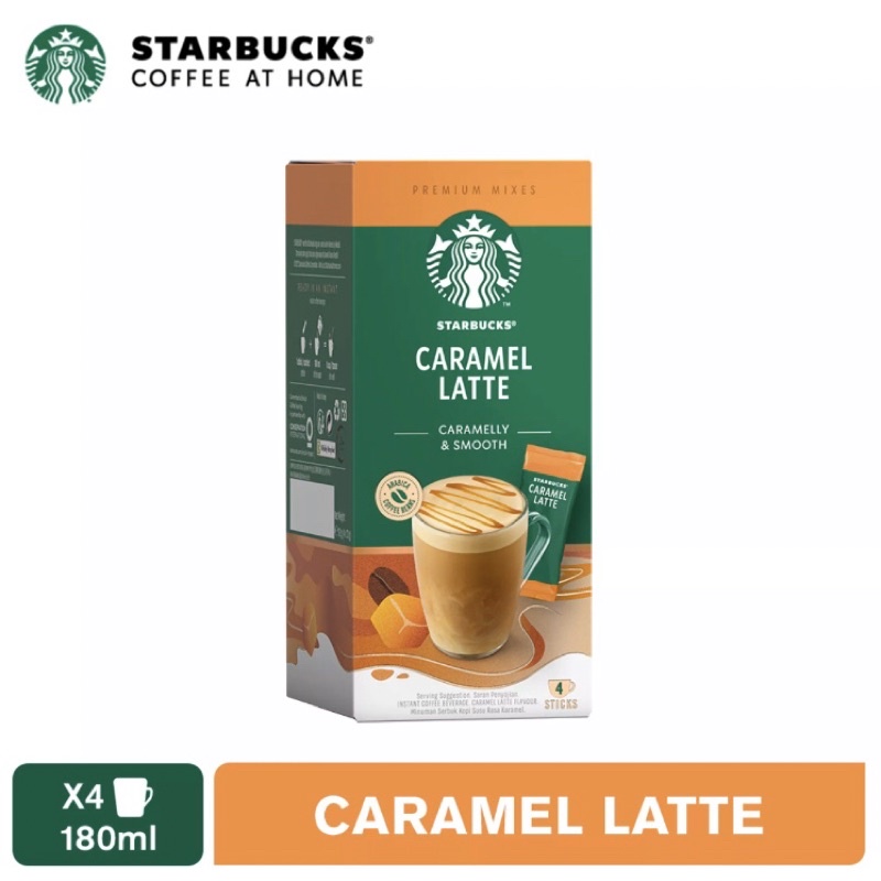 Hộp cà phê hoà tan cao cấp Starbucks Caramel Latte