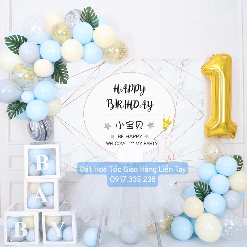 Set bóng Backrop Thiết kế Tên Bé Rất Thích Thú Lắm Đây Các Mom Ơi