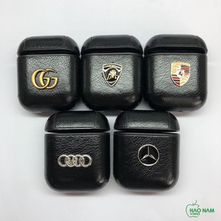 Vỏ Bọc (Case) cho Tai Nghe Airpods - Giả Da Đính Logo