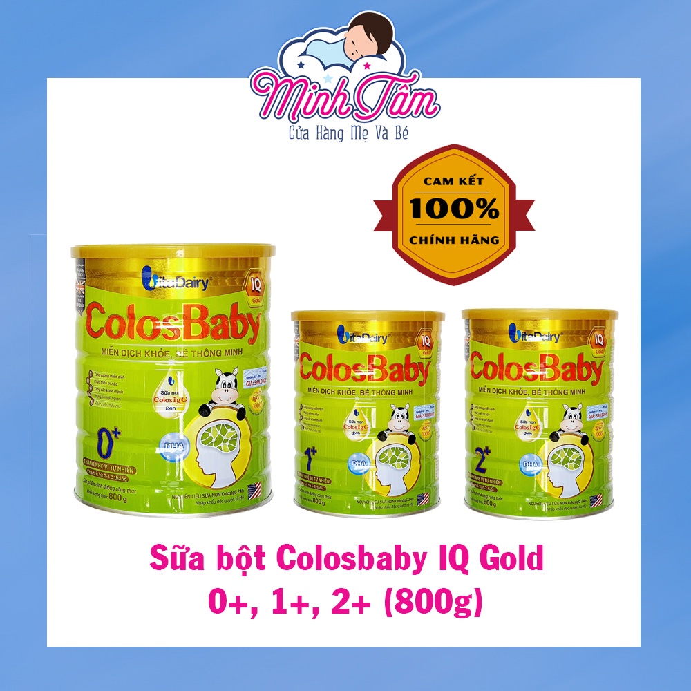 [Có mã QR tích xu] Sữa bột Colosbaby IQ Gold 0+, 1+, 2+ (800g)