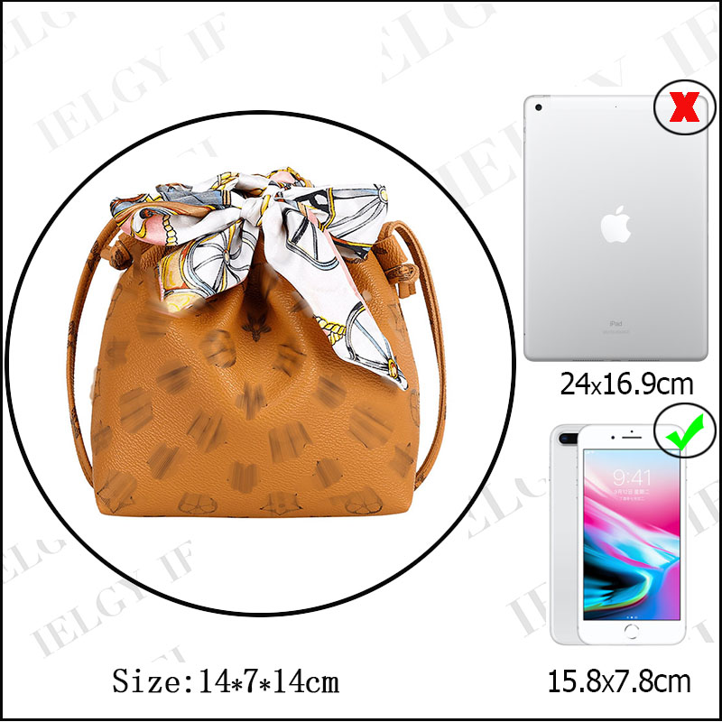 Túi dây rút bằng da PU màu trơn thời trang Hàn Quốc