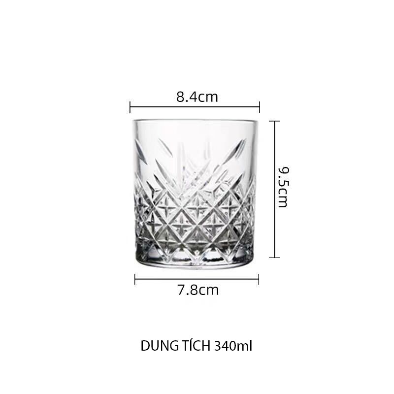 Ly thủy tinh Deli Whisky King Rock 340ml TDC033-2 | Đạt chuẩn ISO9001