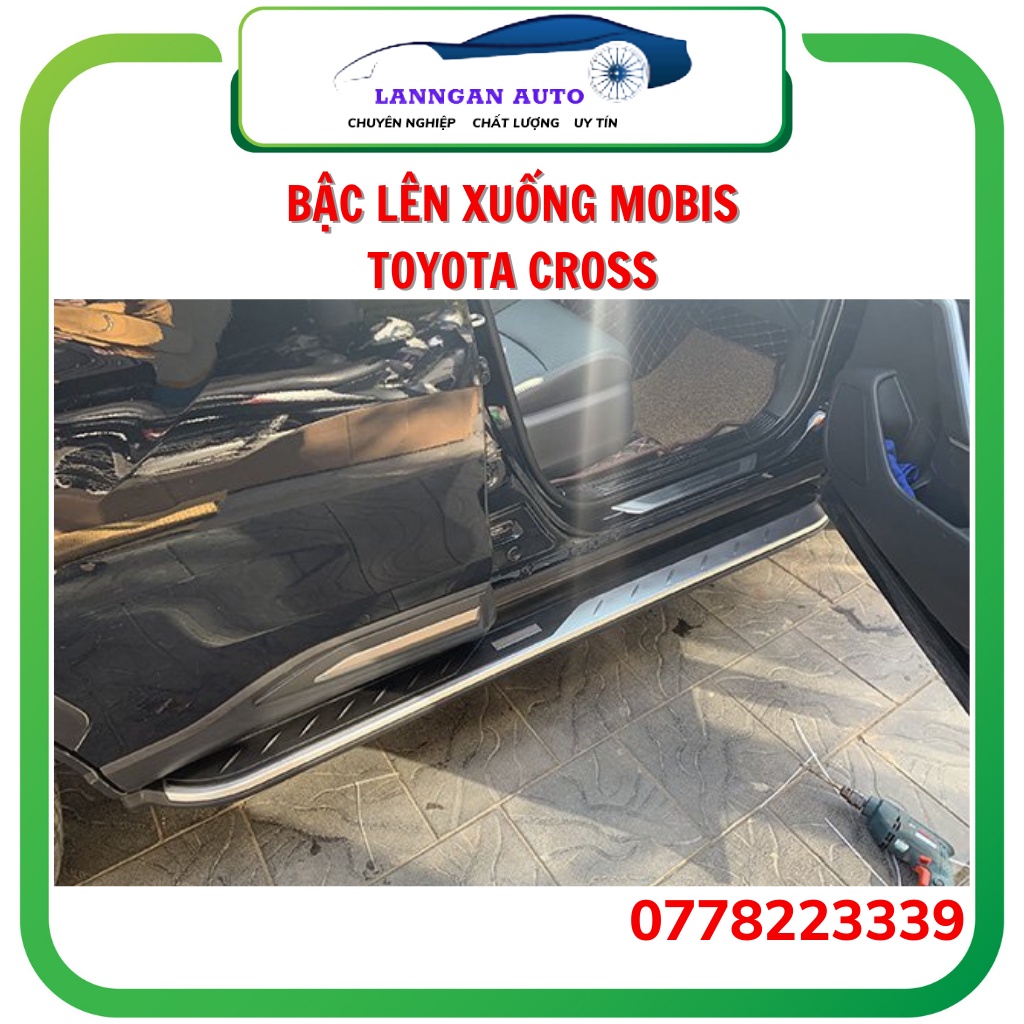 Bậc Lên Xuống Toyota CROSS 2020, Bậc dẫm chân MẪU Mobis ĐEN BẠC