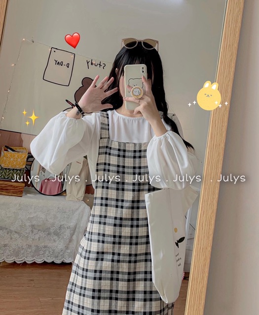 Set yếm kẻ caro (ảnh thật shop chụp, không copy)