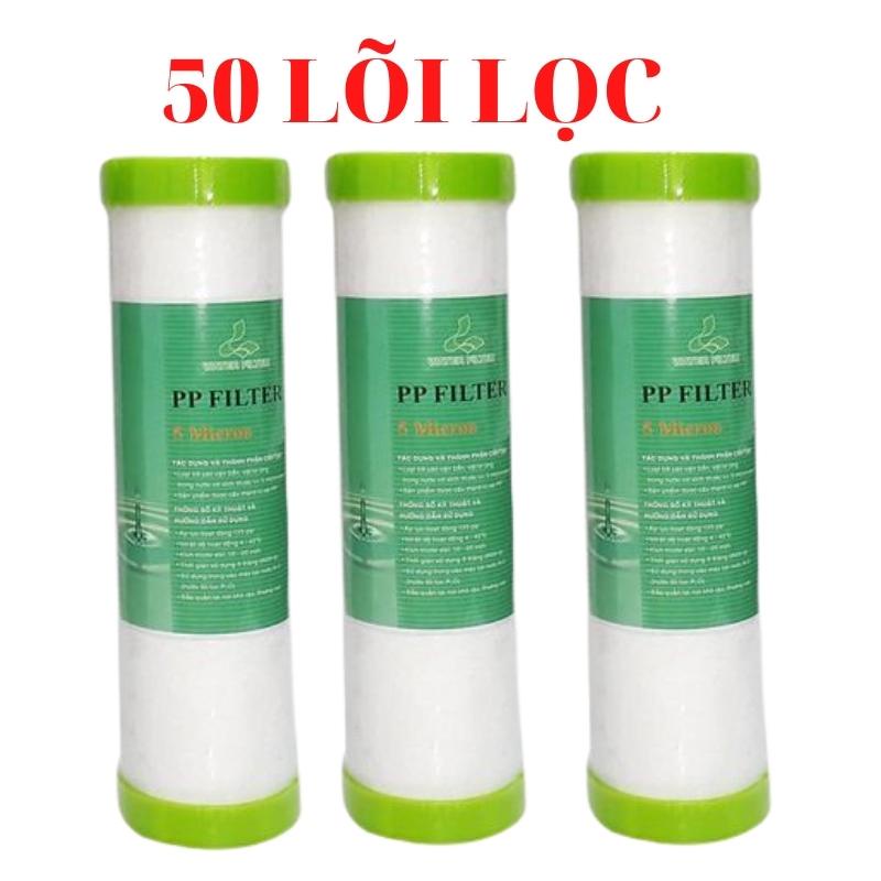 [50 Lõi] Lọc Nước Số 1 PP 10inch, Lõi Bông PP Bịt Đầu, Lọc Nước Đầu Nguồn Có Nắp Bít - DTVShop