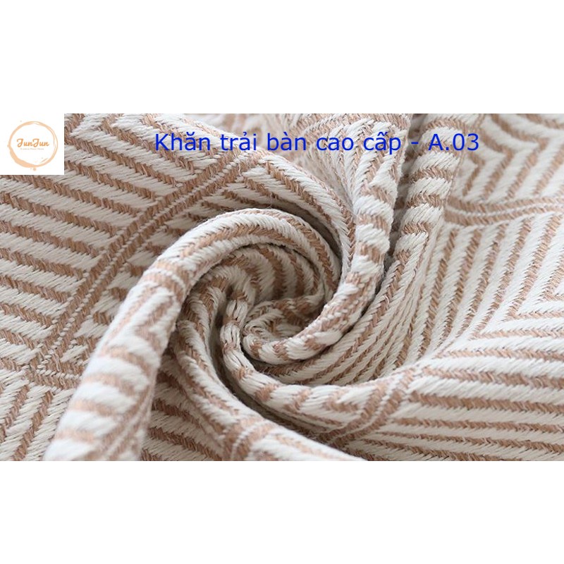 K10_Khăn trải bàn Cao Cấp có tua hình vuông/chữ nhật chất liệu cotton 100% Phong cách Bắc Âu