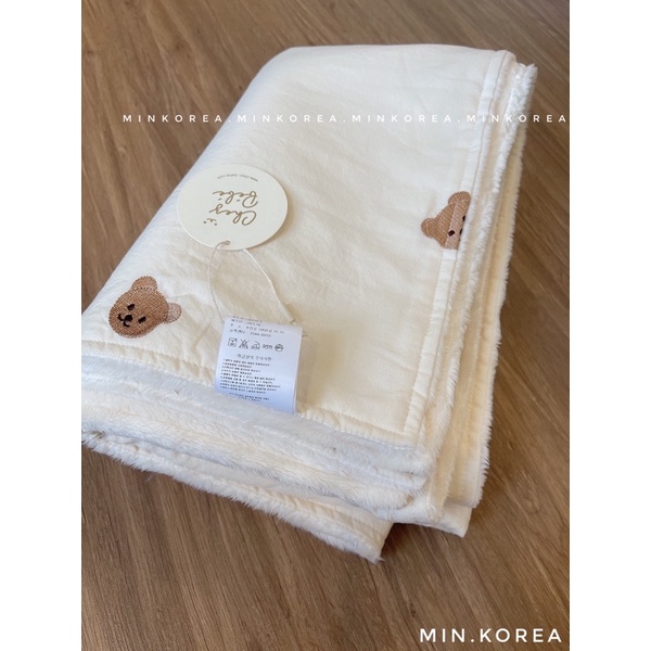 CHĂN GẤU CHEZBEBE 1 MẶT COTTON THÊU HỌA TIẾT 1 MẶT BÔNG MỊN - Made In Korea