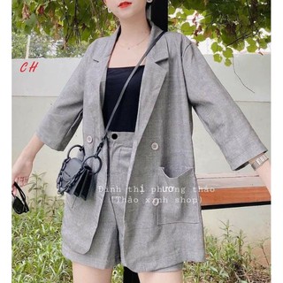 [ SIÊU PHẨM MỚI TOANH ] SET KẺ CARO ÁO VEST NGANG MÔNG MIX CHÂN VÁY CARO QUẢNG CHÂU E45