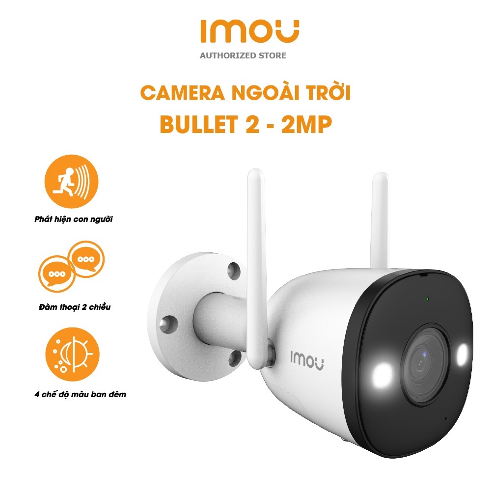Camera Wifi IMOU Bullet 2 2MP | 1080P | Giám Sát Ngoài Trời - Hàng Chính Hãng - F22FE