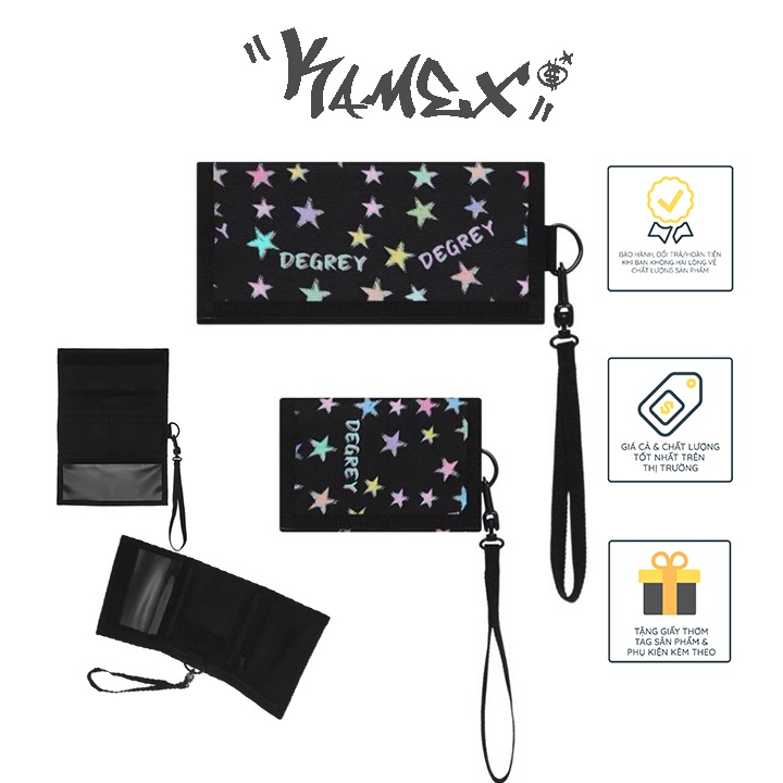 Ví ngắn Degrey Unisex + tặng kèm dây đeo & tag