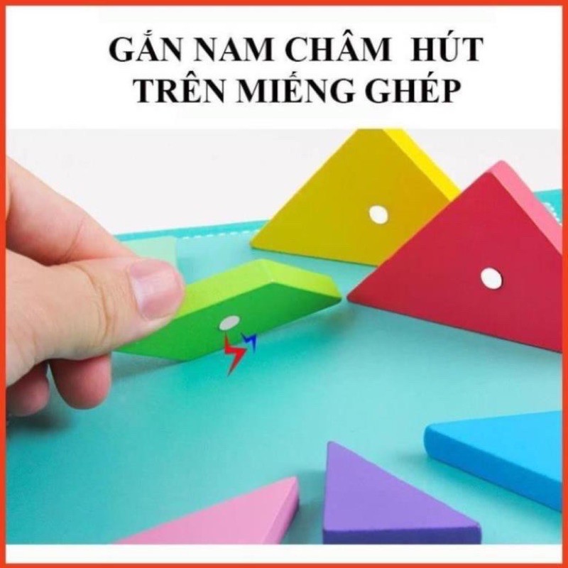 Đồ Chơi Cho Bé Xếp Hình Tư Duy Tangram Có Kèm Sách TừTính Space Kids Cho Trẻ Rèn Luyện Tư Duy Sáng Tạo