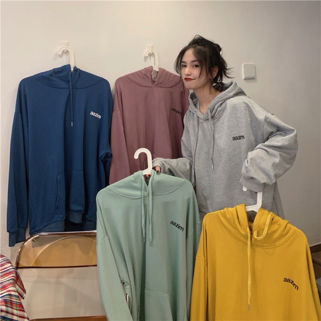 [HÀNG CÓ SẴN]Áo hoodie nỉ da cá mỏng phần mũ 2 lớp dày AAZIMW