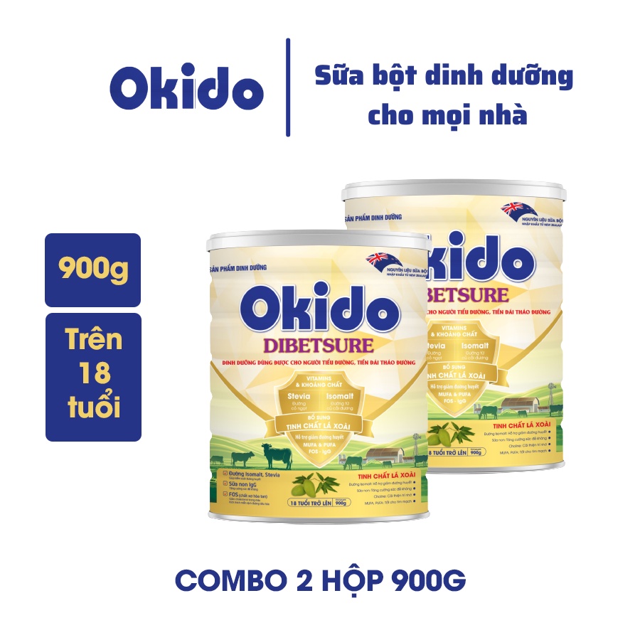 Combo 2 hộp sữa Okido Dibetsure 900g