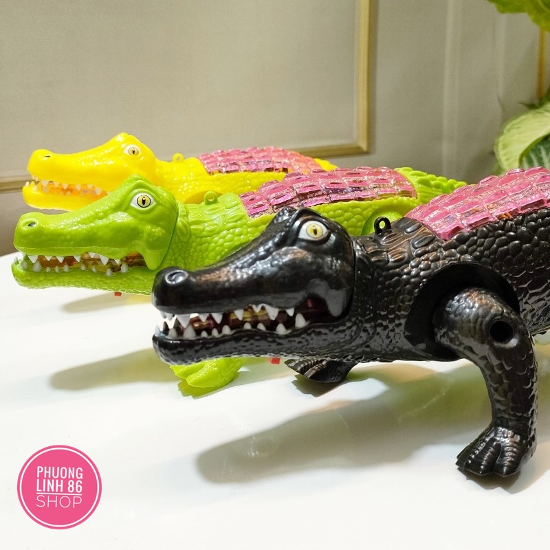 Đồ chơi cá sấu chạy pin có đèn nhạc shop phương linh 86 D8