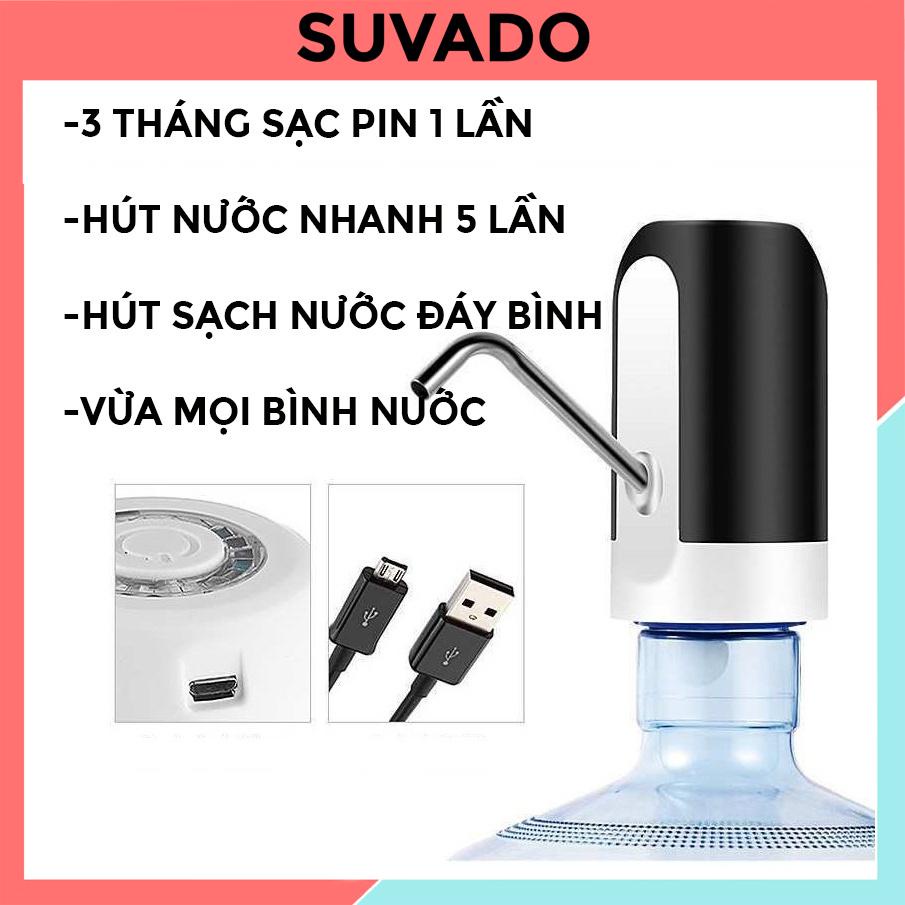 Vòi bơm hút nước điện tự động sạc USB cho bình nước lọc nước khoáng Vòi hút xăng bơm rượu tự động LC012 SUVADO